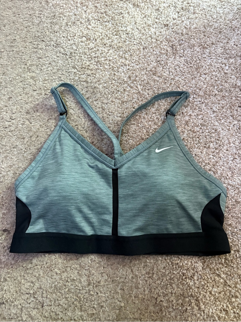 Nike Women's Heather Gray & Black Low-Impact Sports Bra